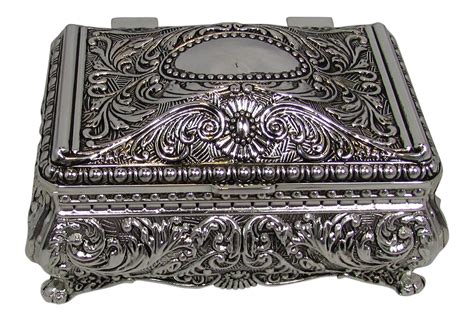 metallic jewelry box|solid silver jewelry box.